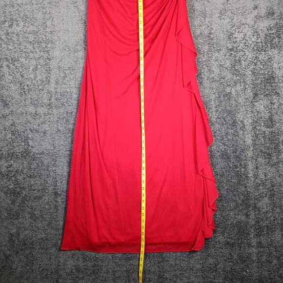 Red Halter Formal Gown Blondie Nites by Linda Bernell Size 13 Prom HOCO - Picture 5 of 16